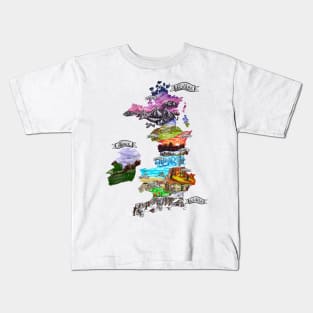 Map of Prythian (with court names) Kids T-Shirt